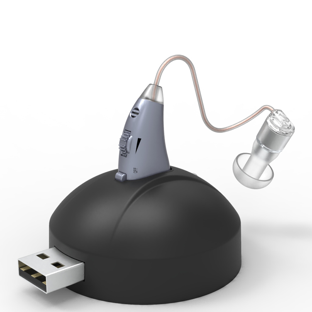New Product 2019 Portable Sonic Sound Amplifier Rechargeable Digital Hearing Aid With Charging Box 