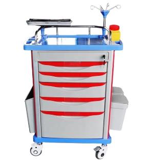Medical Furniture ABS emergency crash cart medical trolley 