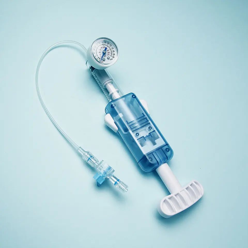 Interventional PTCA surgery inflator balloon inflation device